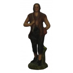 Pastor com lenha as costa