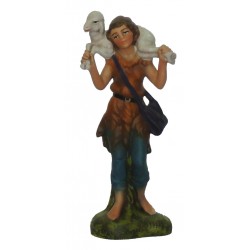 Pastor com ovelha aos ombros