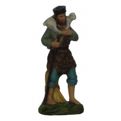 Pastor com ovelha aos ombros