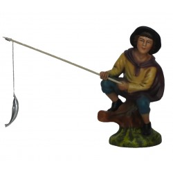 Pescador sentado a a pescar